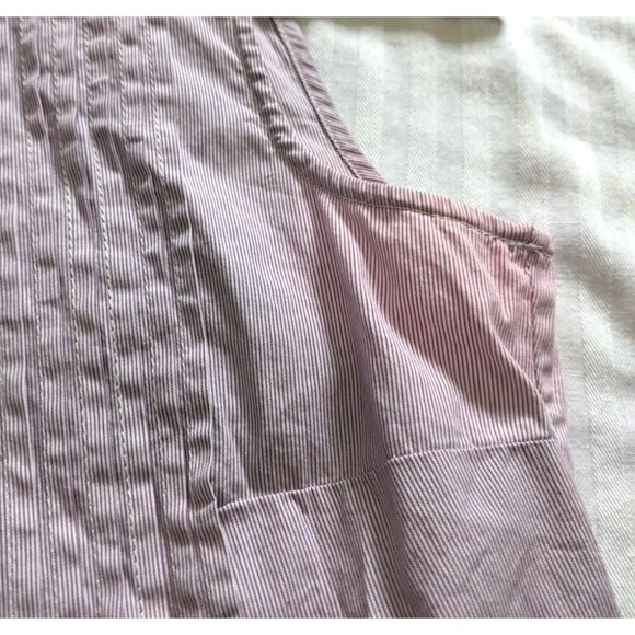 CH CAROLINA HERRERA Lavender Pinstripe Pintuck Sleeveless Button-Up Top Size 4 - Picture 5 of 8
